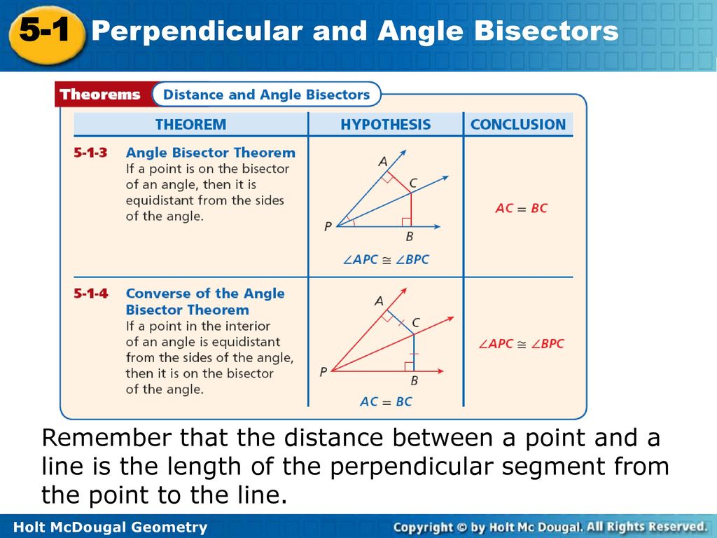 Organic reaction and perpendicular bisector